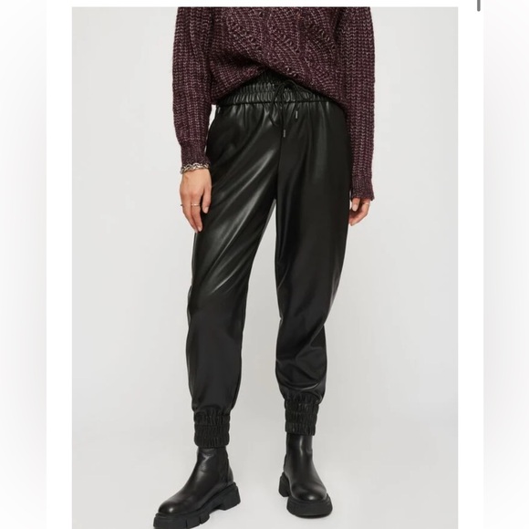 DYNAMITE | Sacha high waist faux leather joggers - Picture 3 of 13